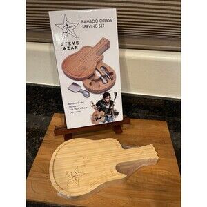 Steve Azar Cheese Bamboo Serving Tray With Utensils